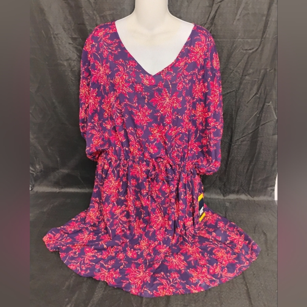 Lands' End Pink and Purple Floral Dress